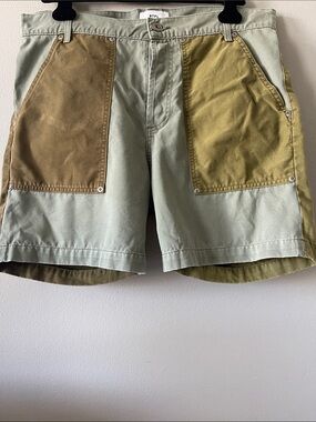 BTFL Men's Two-Tone Cargo workwear Shorts in Sage Green & Olive